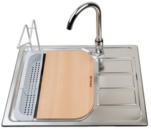 Zlewozmywak ATHENA 62x50 1B 1D + bateria LUNGO