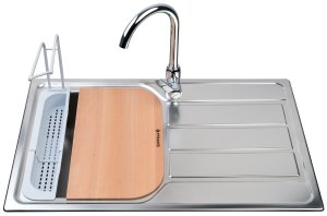 Zlewozmywak ATHENA 79x50 1B 1D + bateria LUNGO