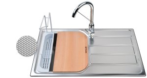Zlewozmywak ATHENA 79x50 1B 1D len + bateria LUNGO